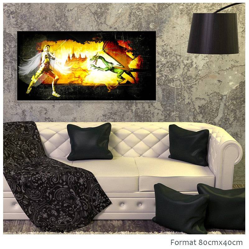 Saint-Michel repoussant le dragon - artistedelabaie.com