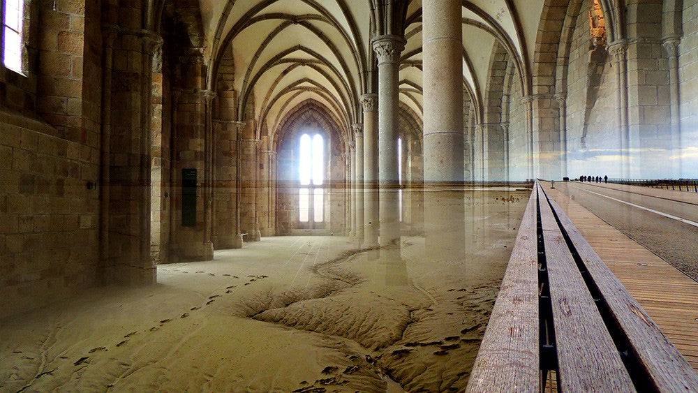 tableau photographie d'art de Bretagne - Normandie, l'Abbaye du Mont Saint-Michel 