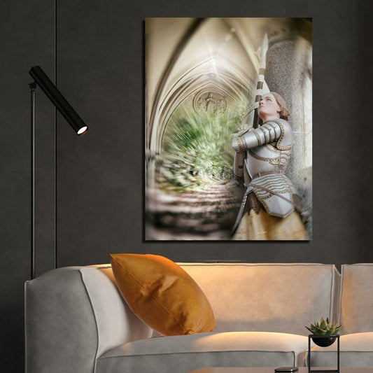Jeanne d'Arc photomontage contemporain imprimé sur tableau déco