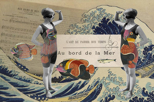 L'art de passer son temps au bord de la mer - Tableau et affiche vintage de Deauville en Normandie pour décoration bord de mer