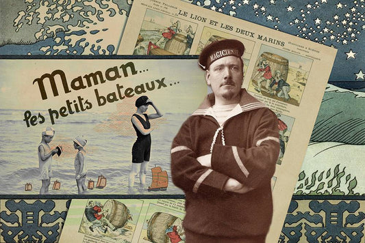 Maman les p'tit bateaux- Deauville - Tableau et affiche pour décoration bord de mer - tableau vintage - affiche rétro - esprit 1920 1930