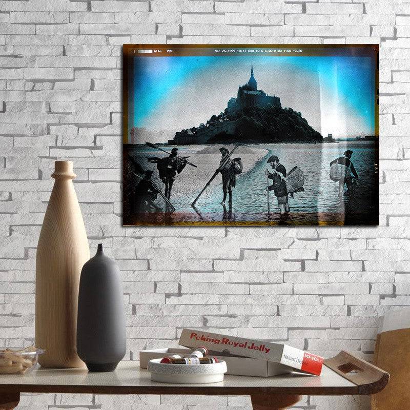 Pêcheurs du Mont Saint-Michel - tableau marine pour décoration bord de mer